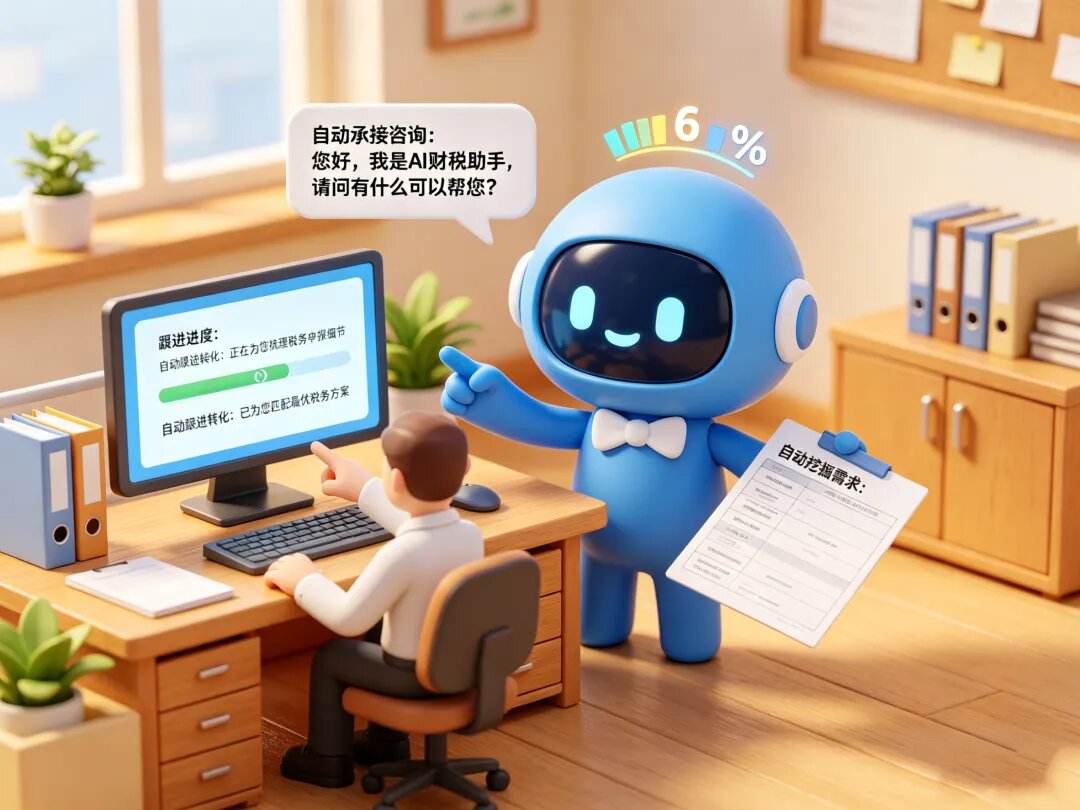 财税行业｜AI 员工落地财税服务：自动承接征询、自动挖掘需要、自动跟进转化