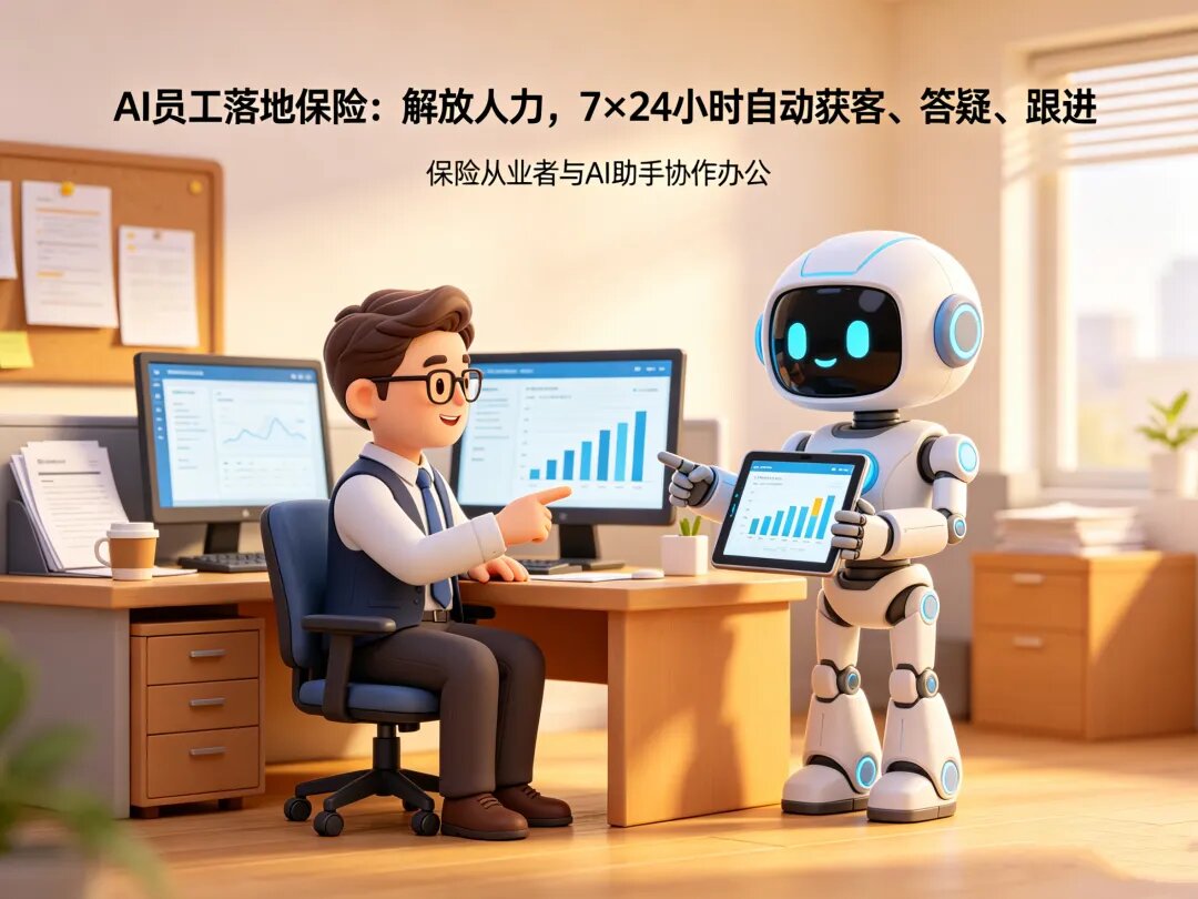 AI 员工落地保险：解放人力，7×24 幼时自动获客、答疑、跟进